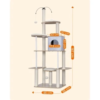 FEANDREA Kratzbaum 360° drehbare Plüschbälle 9 FEANDREA Kratzbaum 360° drehbare Plüschbälle – Bild 7