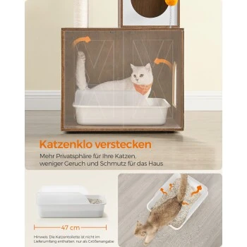 FEANDREA Kratzbaum 185cm Mit Katzenklo-Schrank Vintagebraun Braun 9 FEANDREA Kratzbaum 185cm Mit Katzenklo-Schrank Vintagebraun Braun – Bild 7