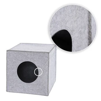 Lionto Katzenhöhle Aus Filz, Regalhöhle Hellgrau 8 Lionto Katzenhöhle Aus Filz, Regalhöhle Hellgrau – Bild 6