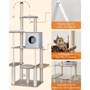 FEANDREA Kratzbaum 360° drehbare Plüschbälle 5 FEANDREA Kratzbaum 360° drehbare Plüschbälle – Bild 3
