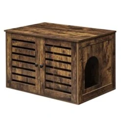 FEANDREA Katzenklo Mit Tür Vintagebraun