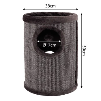 Lionto 50cm Kratztonne Mit Sisal Kratzturm Grau 9 Lionto 50cm Kratztonne Mit Sisal Kratzturm Grau – Bild 7