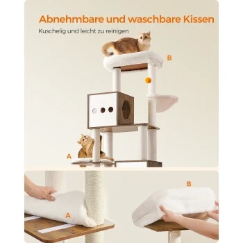 FEANDREA Kratzbaum 185cm Mit Katzenklo-Schrank Vintagebraun Braun 10 FEANDREA Kratzbaum 185cm Mit Katzenklo-Schrank Vintagebraun Braun – Bild 8