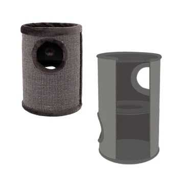 Lionto 50cm Kratztonne Mit Sisal Kratzturm Grau 8 Lionto 50cm Kratztonne Mit Sisal Kratzturm Grau – Bild 6