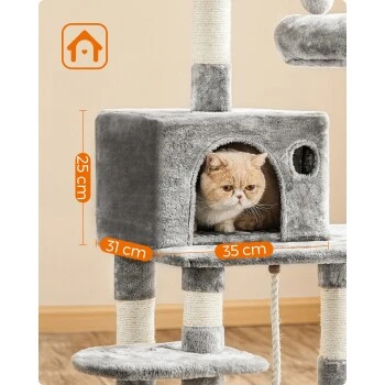 FEANDREA Kratzbaum 143cm Rauchgrau Hellgrau 8 FEANDREA Kratzbaum 143cm Rauchgrau Hellgrau – Bild 6