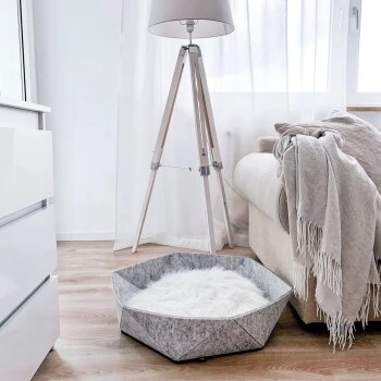 Canadian Cat Company Filz-Katzenkorb Zoey Hellgrau 10 Canadian Cat Company Filz-Katzenkorb Zoey Hellgrau – Bild 8