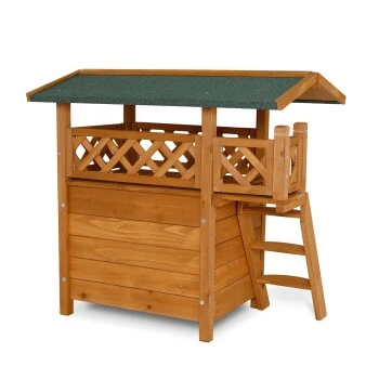 Lionto Katzenhaus "Lodge" Braun 4 Lionto Katzenhaus "Lodge" Braun – Bild 2