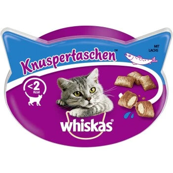 Whiskas Knuspertaschen 8x60g Lachs 3 Whiskas Knuspertaschen 8x60g Lachs
